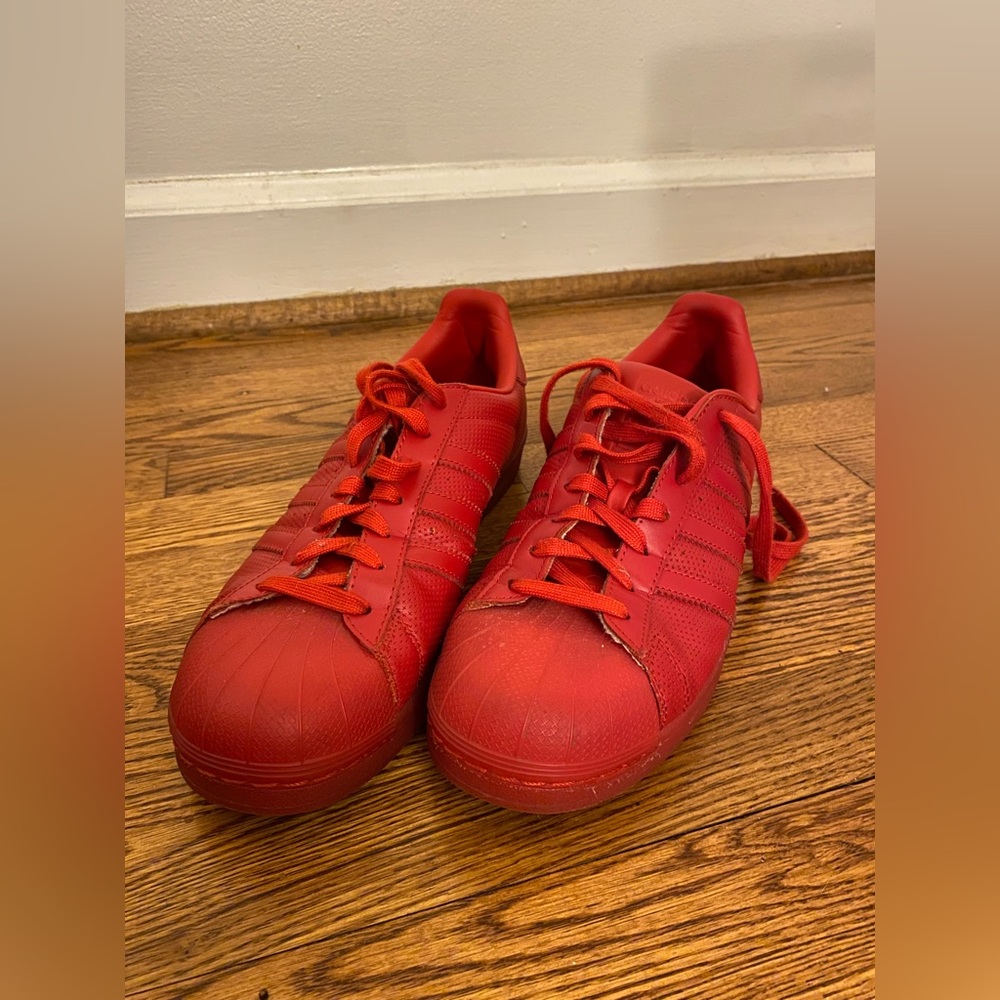 Adidas Super Star Vivid Red Leather